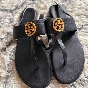 Tory Burch black & gold sandals 7.5